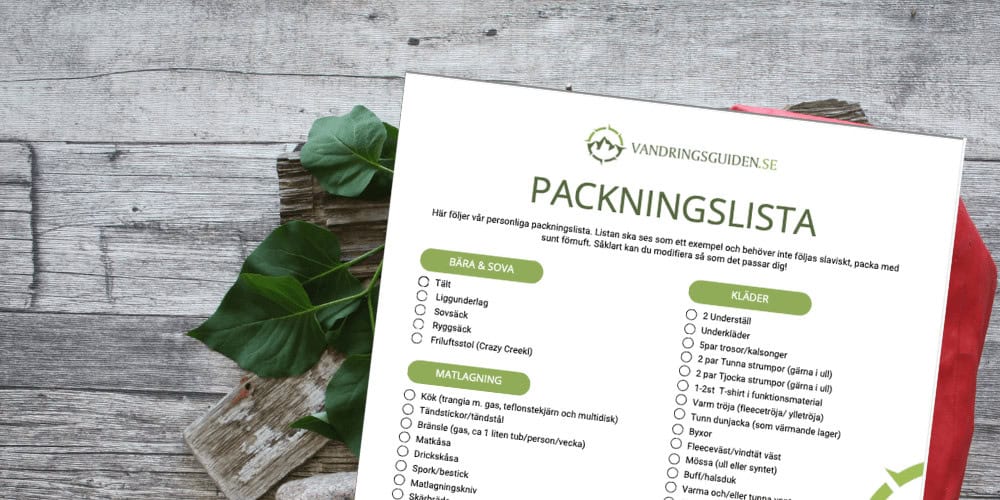 packningslista vandring